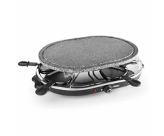 Princess 162720 „Raclette 8“ ovalo formos akmeninė kepsninė vakarėliams, 8 asmuo(-ys), juoda, ovalo formos, akmens, 430 x 300 mm, besisukanti