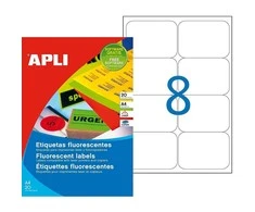 Lipnios etiketės Apli, A4, 99.1x67mm, 8 etiketės lape, 100 lapų, baltos spalvos