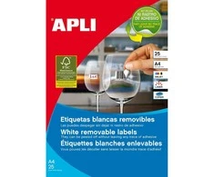 Lipnios etiketės Apli, A4, 35.6x16.9mm, 80 etikečių lape, nuimamos, 25 lapai