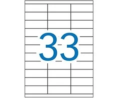 Lipnios etiketės Apli, A4, 70x25,4mm, 33 etiketės lape, 100 lapų, baltos spalvos