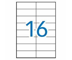 *Lipnios etiketės Apli, A4, 105x37mm, 16 etikečių lape, 100 lapų, baltos spalvos