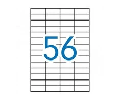 Lipnios etiketės Apli, A4, 52.5×21.2mm, 56 etiketės lape, 100 lapų, baltos spalvos
