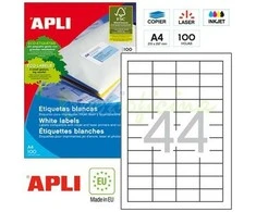 Lipnios etiketės Apli, A4, 48.5x25.4mm, 44 etiketės lape, 100 lapų
