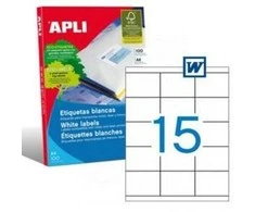 Lipnios etiketės Apli, A4, 70x50.8mm, 15 etikečių lape, 100 lapų, baltos spalvos
