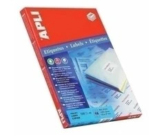 Lipnios etiketės Apli, A4, 64x33.9mm, 24 etiketės lape, 100 lapų, baltos spalvos