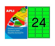 Klijai / Etiketės Apli 64 x 33,9 mm Žalia A4 20 Paklodės