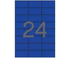 Lipnios etiketės Apli, A4, 70x37mm, 24 etiketės lape, 20 lapų, mėlynos spalvos