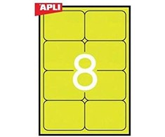 Klijai / Etiketės Apli 99,1 x 67,7 mm Geltona A4 20 Paklodės