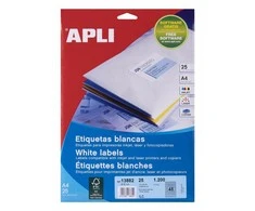 Apvalios lipnios etiketės Apli, A4, 30mm, 48 etiketės lape, 25 lapai, baltos spalvos