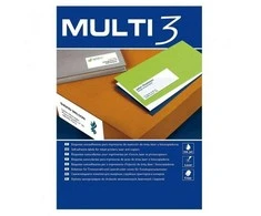 Multi 3 Lipnios etiketės Multi3, A4, 105x57mm, 10 etikečių lape, 100 lapų, baltos spalvos
