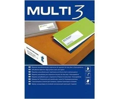 MULTI 3 Universalios etiketės MULTI 3, 97x67.7mm, stačiakampio formos, 100 colių.