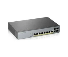 Šakotuvas ZYXEL GS1350-12HP, 12 prievadų valdomas CCTV POE komutatorius, didelio nuotolio, 130 W (1 metų NCC PRO paketo licencija) (5 metų garantija)