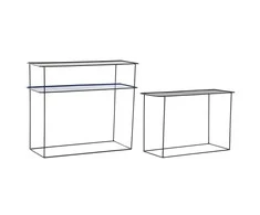 Konsolė DKD Home Decor Juoda Mėlyna Metalinis Šiuolaikiškas (70 x 27 x 45 cm) (2 vnt.)