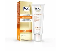 ROC Soleil-Protect Anti-Wrinkle Smoothing Fluid SPF 50+ apsauginis fluidas nuo saulės veidui mažinanti senėjimo požymius, 50 ml