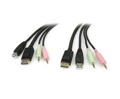 StarTech KVM kabeliai, 1,8m, Juodieji (DP4N1USB6)