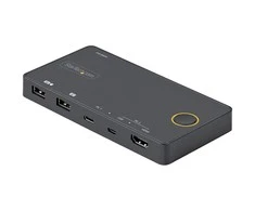 StarTech 2 PRIEDŲ HIBRIDINIS USB-C KVM JUNGIKLIS