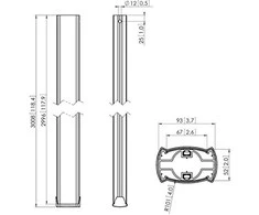 Laikiklis Pole Vogels large 300cm Connect-it juodas