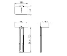 Laikiklis Vogel's BS PVA 5070 Connect-it AV-Halter schw.