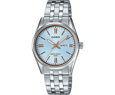 Laikrodis CASIO COLLECTION &amp; VINTAGE CASIO COLLECTION modelis LADY DAY &amp; DATE - LIGHT Mėlynas, BRONZE INDEXES