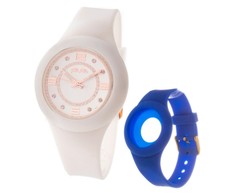 Laikrodis FOLLI FOLLIE WF13P020ZSSA. Kwarcowy, Kolor balta. Kobieta.