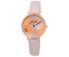 Laikrodis FOLLI FOLLIE WF19R016SSGPI. Kwarcowy, Kolor smėlio spalva. Kobieta.
