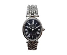 Moteriškas Frederique Constant Classics Art Deco laikrodis juodu ciferblatu