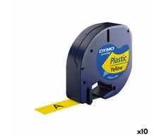 Laminuota juosta etikečių klijavimo aparatams Dymo 91202 LetraTag® Juoda Geltona 12 mm (10 vnt.)