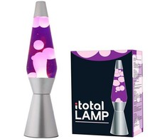 NEW iTotal - Lava Lamp 36 cm - Sidabrinis Base, Violetinė Liquid and Baltas Wax (XL1766)