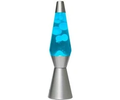 iTotal - Lava Lamp 36 cm - Sidabrinis Base, Mėlyna Liquid and Baltas Wax (XL1764)