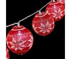 Krist+ LED kamuoliukų vainikas 2 m Ø 6 cm Raudona Balta