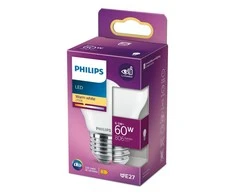LED lemputė PHILIPS, P45, E27, 6,5 W, 806 lm, 2700 K