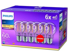 „Philips Classic“ lemputė E27 6 W (60 W) WW, 6 vnt. pakuotėje