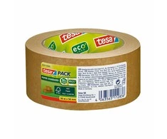 Taśma Standartinė popierinė pakavimo juosta su ekologišku logotipu, 50 m: 50 mm, ruda