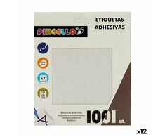 Pincello Lipnios etiketės Ø 10 mm Balta (12 vnt.)