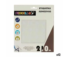 Pincello Lipnios etiketės Balta Ø 25 mm (12 vnt.)