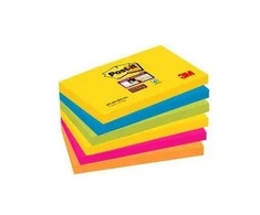 Post-It 3M super lipnios kortelės, CARNIVAL, 76x127mm, 6x90 kortelės.