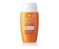 plonos tekstūros veido ir akių apsauginis kremas nuo saulės "Rilastil Sun System Baby Comfort Fluid Spf50+" 50ml