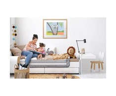 Dreambaby Barierka łóżka Nicole Extra-Wide - Szara 150x50cm