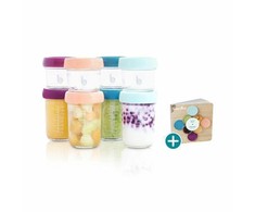 Babymoov - stiklinių Babybols rinkinys - 4 x 120 ml + 4 x 240 ml + receptų knyga