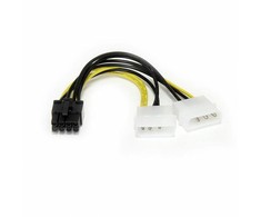 StarTech Molex x2 – PCIe 8 kontaktų, 0,15 m, Geltonas (LP4PCIEX8ADP)
