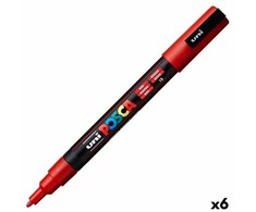 Markeris Posca PC-3M Raudona 6 vnt