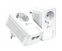 TP-LINK | AV1000 2-port Gigabit Passthrough Powerline Starter Kit | TL-PA7027P RINKINYS | 10/100/1000 Mbit/s | Ethernet LAN (RJ-45) jungtys 2 | Nėra „Wi-Fi“ | Papildomas lizdas
