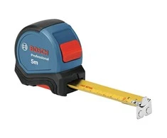 „Bosch Professional“ 5 m matavimo juosta (valdomas viena ranka, su diržo segtuku, magnetiniu kabliu, 2 stabdymo mygtukais, 27