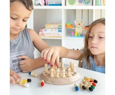 InnovaGoods medinis Taeda memorialinis šachmatų rinkinys InnovaGoods 26 detalių