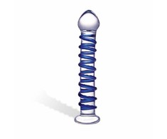 Mėlyna Glas Glas - Mėlyna Spiral Glass Dildo
