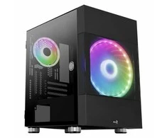 Aerocool Atomic v1 Midi-Tower, ARGB, Tempered Glass - juodos spalvos