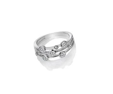Hot Diamonds Prabangus sidabrinis žiedas su topazu ir deimantu Willow DR207