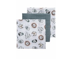 Meyco Baby marliniai muslino vystyklai Animal Multicolour, 70×70 cm, 3 vnt.
