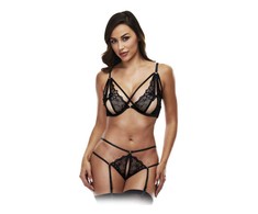 Eropartner Baci - Strappy Garter Set Juodas M/L