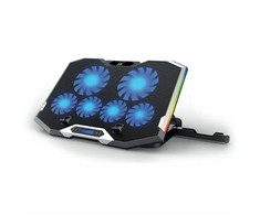 Ewent EW1260 nešiojamojo kompiuterio aušinimo stovas su 6 ventiliatoriais ir RGB apšvietimu